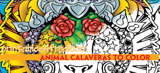animals calaveras to color logo