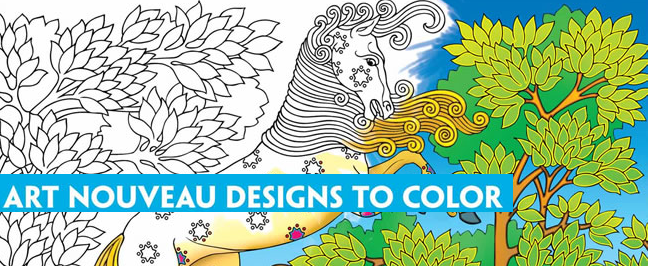 art-nouveau-designs coloring online for adults