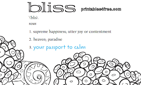 bliss seashore keep calm coloring book page