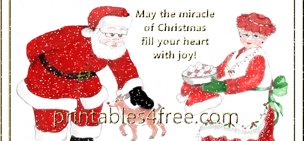 free Christmas  Set  Printable  - Mrs Claus, Santa and Rudolph logo