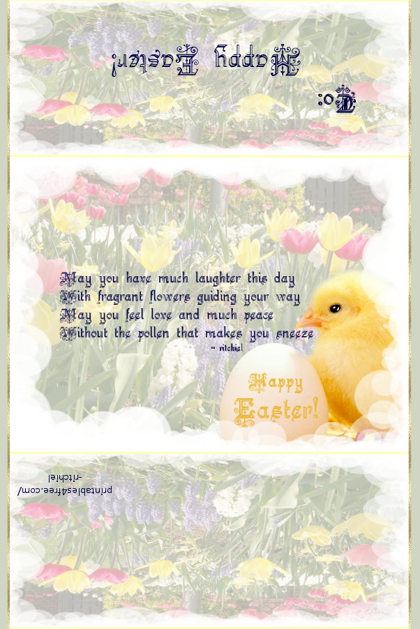  large easter popcorn wrapper with poem springs flowers and chick
