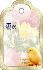  easter gift tags with springs flowers, egg and chick