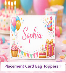 Birthday bag toppers and placement cards preview