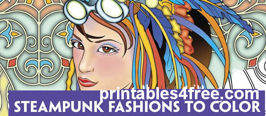 steampunk fashion colouring pages -logo