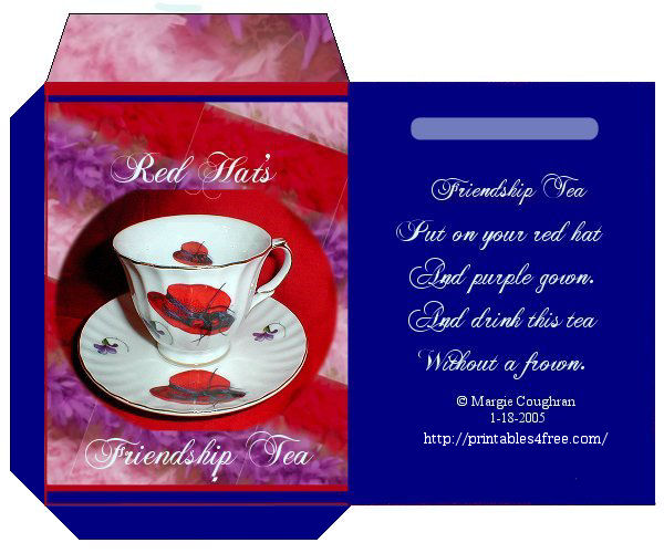 frienship tea for Red hats with poem
