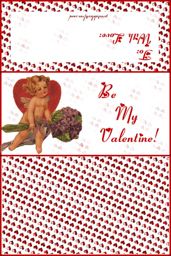 valentine_s microwave popcorn wrapper with victorian cupid red hearts